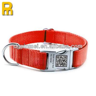 Metal Clip dog collar with QR code