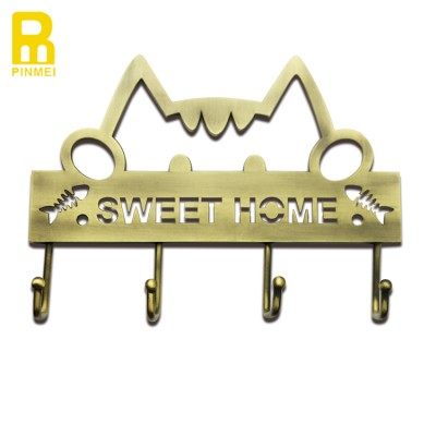 High Quality Metal Hook Key Rack Wall Mounted Key Hooks Towel Rack Towel Bar Strong adhesive Coat Perforated Dual Usage