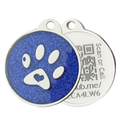 Footprint Paw Veterinary QR Code Tag Pet Rescue Dog Track Tag Different ID Code Medical Dog Tag RFID NFC Dog Tags