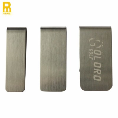 Wholesale no mold fee stainless steel metal money clip with laser custom logo