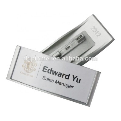 Wholesale UV Printing Reusable Brass Magnetic Name Badge with Cheap price