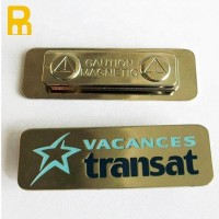 high Quality nickel magnets coated badge clip magnetic name badges