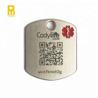 Stainless steel customized logo metal QR code nameplate ID number barcode asset tag