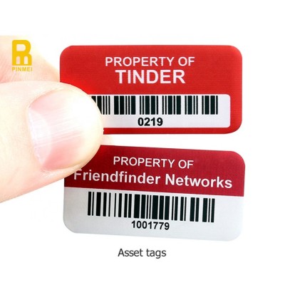 Wholesale Self Adhesive Asset Tag Label Custom Logo Asset Tracking Tag Label