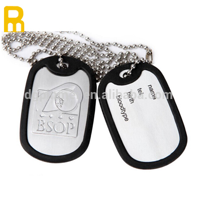 Wholesale blank stainless steel ID metal military dog tags name tag dog id tag Factory army metal dog tag for men ball chain