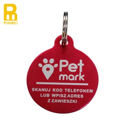 Round Animal Collar ID Tag DIfferent QR Code Service dog tag NTAG215 NTAG216 Chip RFID NFC Tag Track and Find Lost