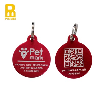 Cheap price wholesale laser engraved custom shape id pet tag offset epoxy metal dog tag with different serial unique QR code