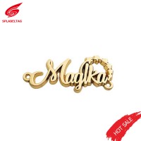 Fashion Handbag Hardware Custom Letter Gold Metal Name Plate